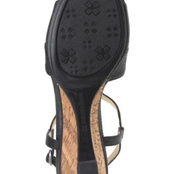 Naturalizer black snake hisa cork ankle wedges 6 - Picture 4 of 10